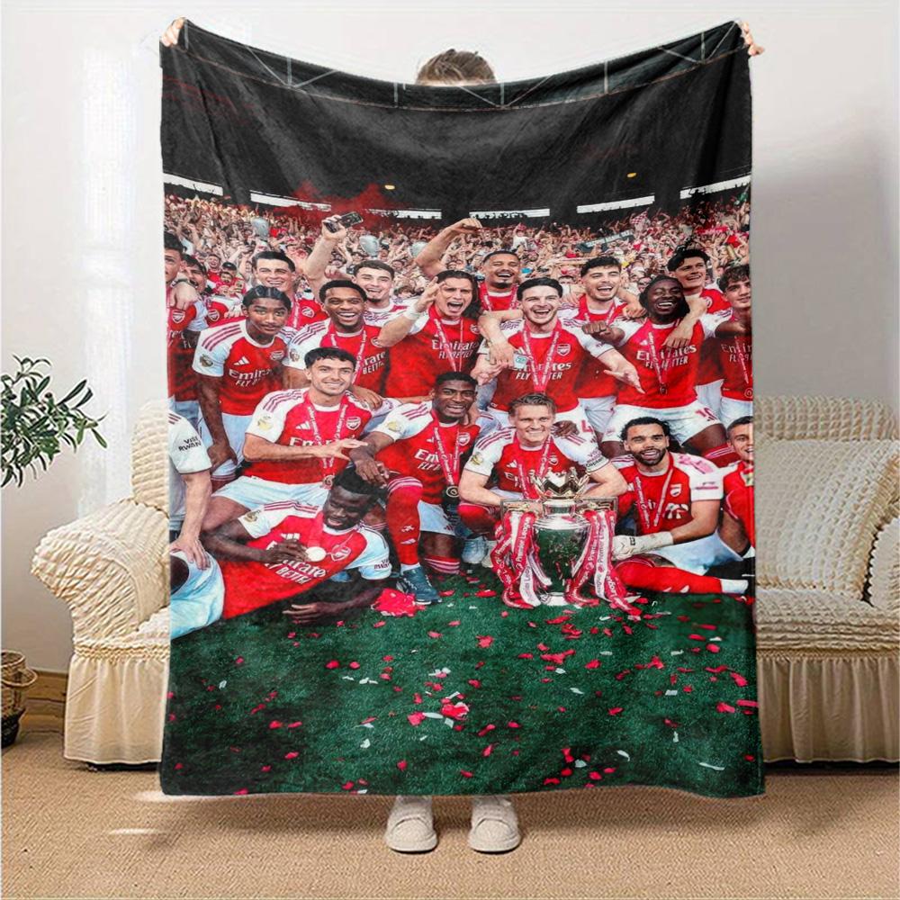 Arsenal Football Player Blanket Comfortable Suitable for Chair Couch Office Chair for All Seasons Stylish Decor Perfect Gift for Relatives and Friends
