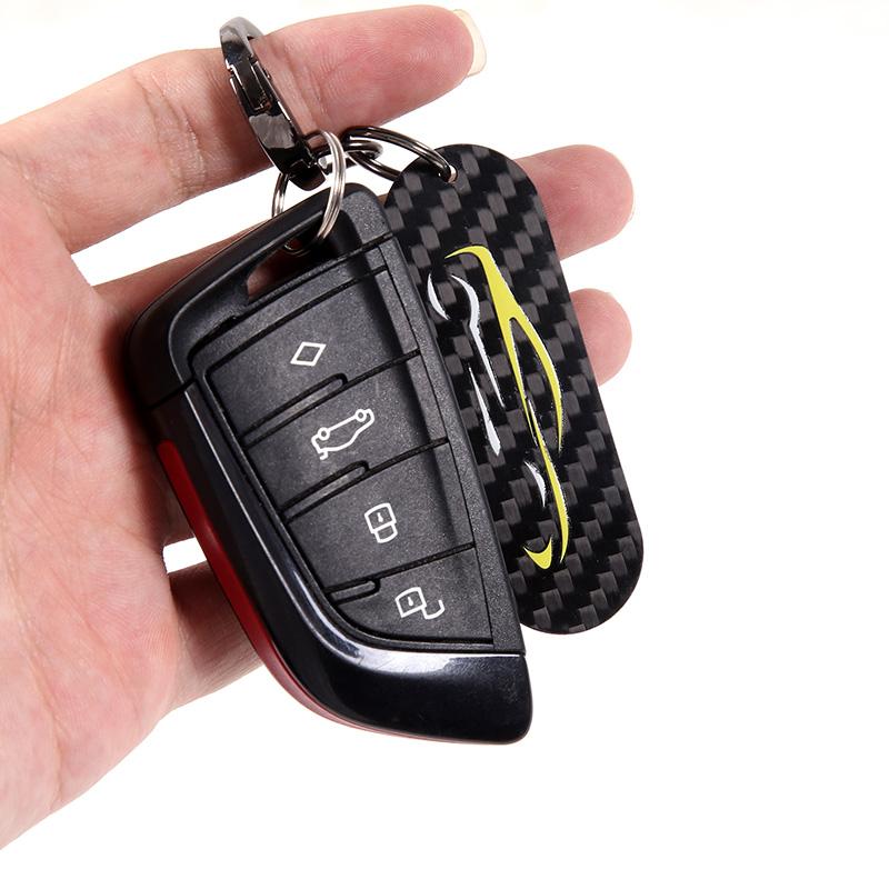 For TOYOTA SUPRA MK5 A90 -2023 Real Carbon Fiber Car Keychain Decoration Plate Trim Car