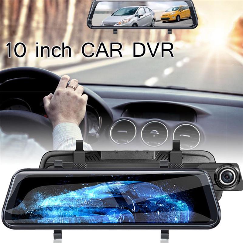 Buy 10 Inch Car Rearview Mirror DVR Camera Dual Lens Full HD 1080P ...