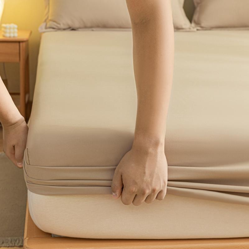 Fitted Sheet Solid Color Mattress Cover with Elastic Band Bed Sheet Single Double Queen Size Bedsheet High Quality Fit Sheet