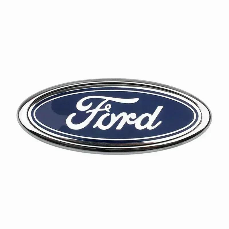 cjbkmg1 11.5x4.5cm Car Styling Rear Trunk Logo Emblem Badge Sticker for Ford Fiesta Ranger Mondeo Fusion Escape Kuga Edge Focus Mustang