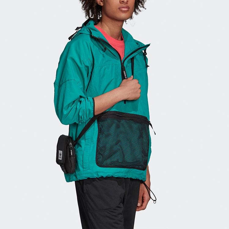 Adidas Originals Trefoil Half-Zip Hooded Jacket Men Outerwear Glory-Green FM3684