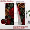 Set Of 2 Flat Printing Window Curtains Wild Roses Leopard Spots Digital Printed Polyester Drapes Party Decorations All Curtain