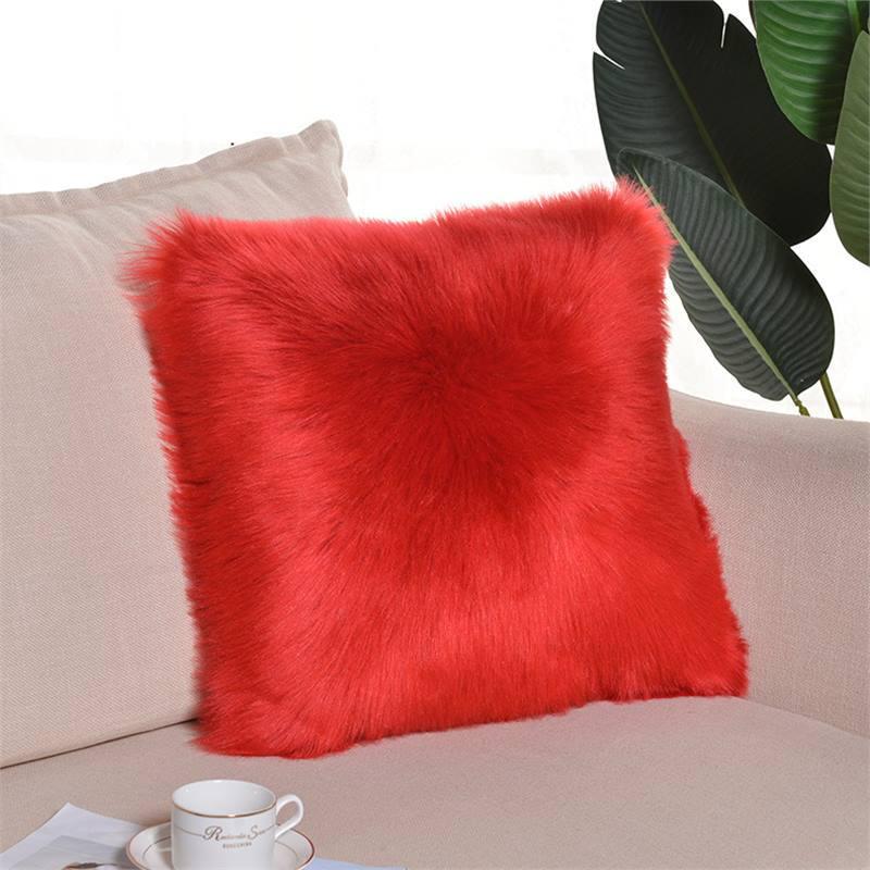 Cuscino Decorativo in Acrilico a Pelo Lungo Stile Invernale - Cuscino Lombare e Schienale Anti-Pilling
