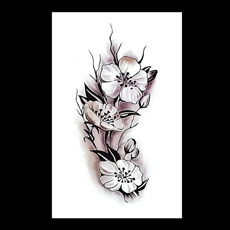 5 Sheets of Waterproof Temporary Fake Tattoo Stickers for Ladies Color Sketch Tattoo Stickers Plum Blossom DIY Decals