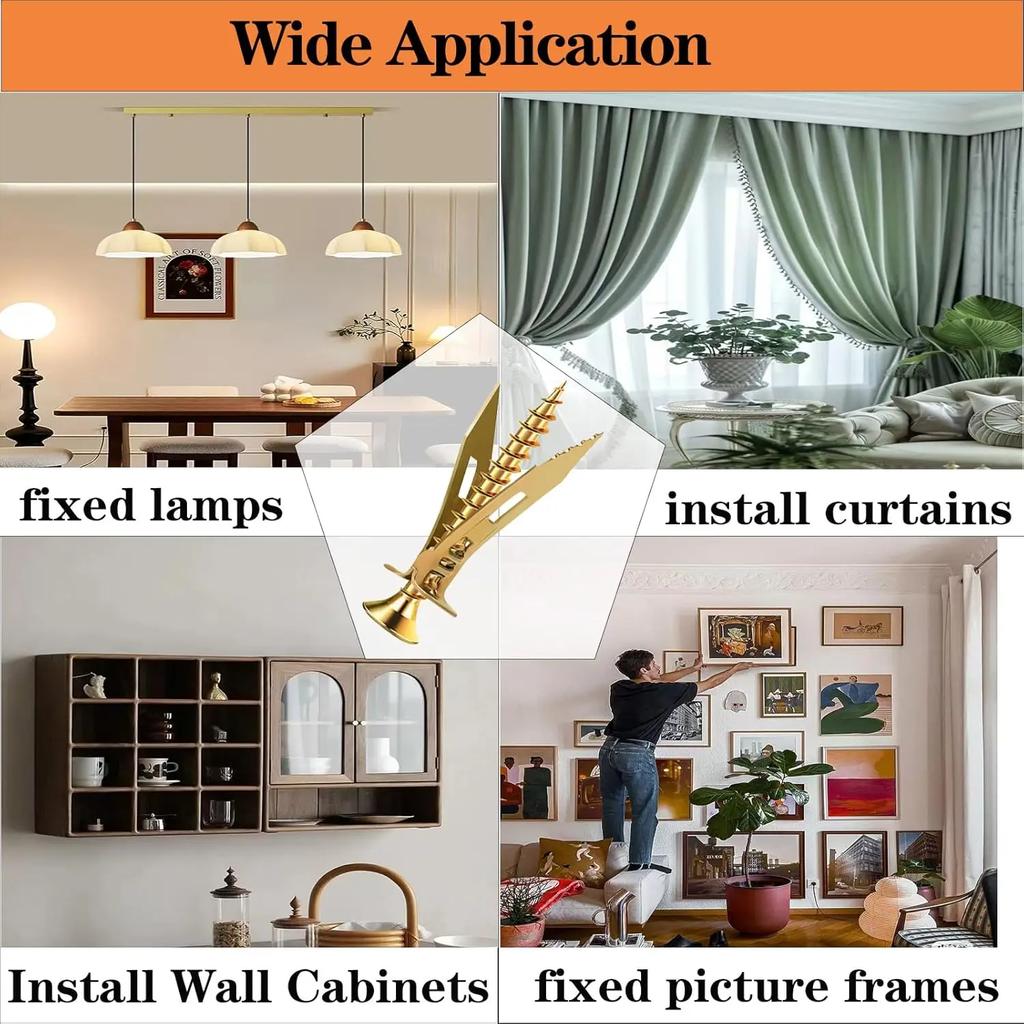 Self Drilling Drywall Anchors Expansion Screws Gypsum Board Cement Board Expansion Nails 12x30/40mm Carbon Steel Galvanized