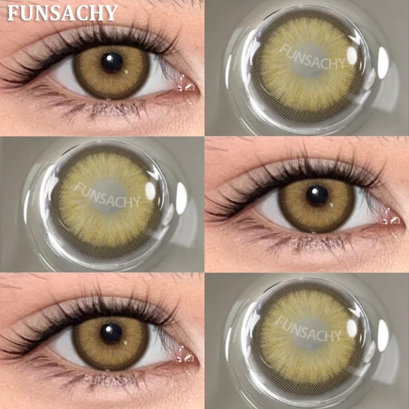 FUNSACHY 1 Pair Blue Natural Colored Eye Lenses Gray Fashion Lenses Brown Eye Lens Green High Quality Cosmetics Color Contacts