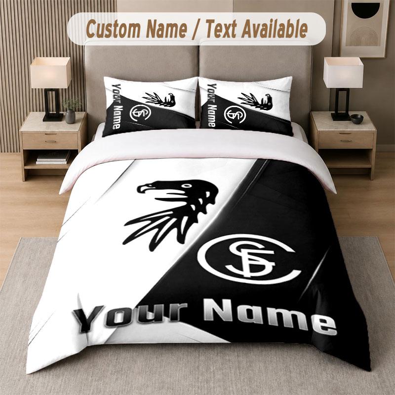 Custom Bedding Set SC Freiburg FC Pattern, Print Name Text 1 Duvet Cover Plus 2 Pillowcases Home Textile