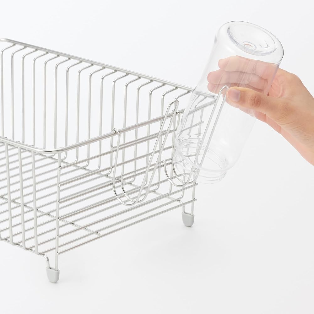 MUJI Stainless Steel Bottle Hook, Double Hook, for Dish Drying Rack - Approx. 9.5cm (W) x 7cm (D) x