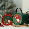 Large Capacity Christmas Eve Packaging Box Portable With Handle Christmas Gift Storage Box Funny Round Xmas Candy Box