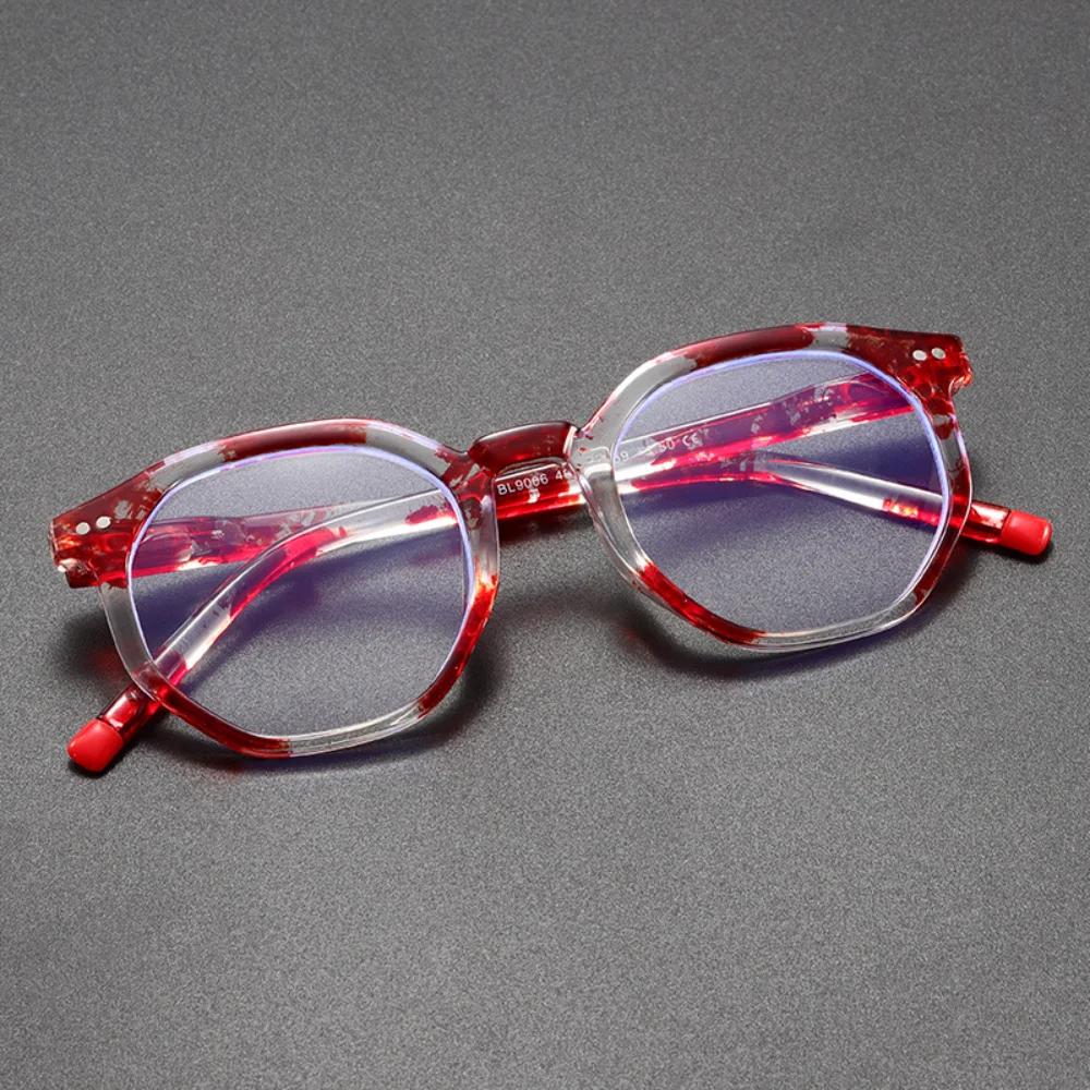 

Polygon Women s Floral Presbyopia Glasses INS Trendy Classic Anti Blue Light Glasses Frame Elderly Reading Glasses +1.0 To +4.0 +100 красный