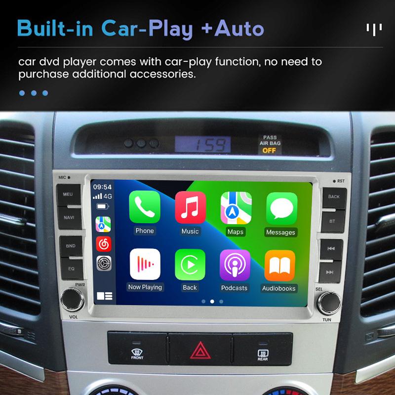 Wireless CarPlay Android Auto Multimedia Display Screen For Hyundai Santa Fe 2006-2012 Android 15 Car Radio Intelligent System