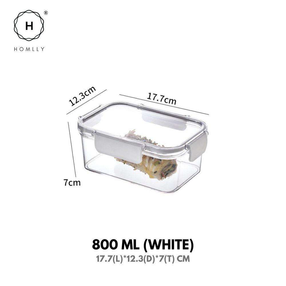 HOMLLY BPA-Free Air Tight Plastic Food Storage Container with Four-Latch Lid for Lunch, Meal Prep and Leftovers  ( X3 PCS)