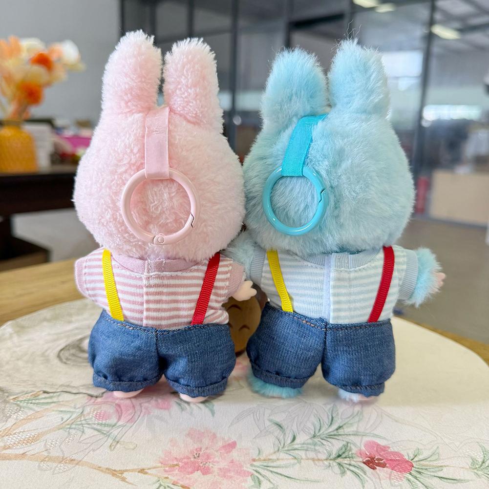 For 17cm Labubu Doll Clothes Fashion Clothes Denim Overalls Clothes Color Match Shirts Dolls Accessories Cute Decoration Little Cloths
