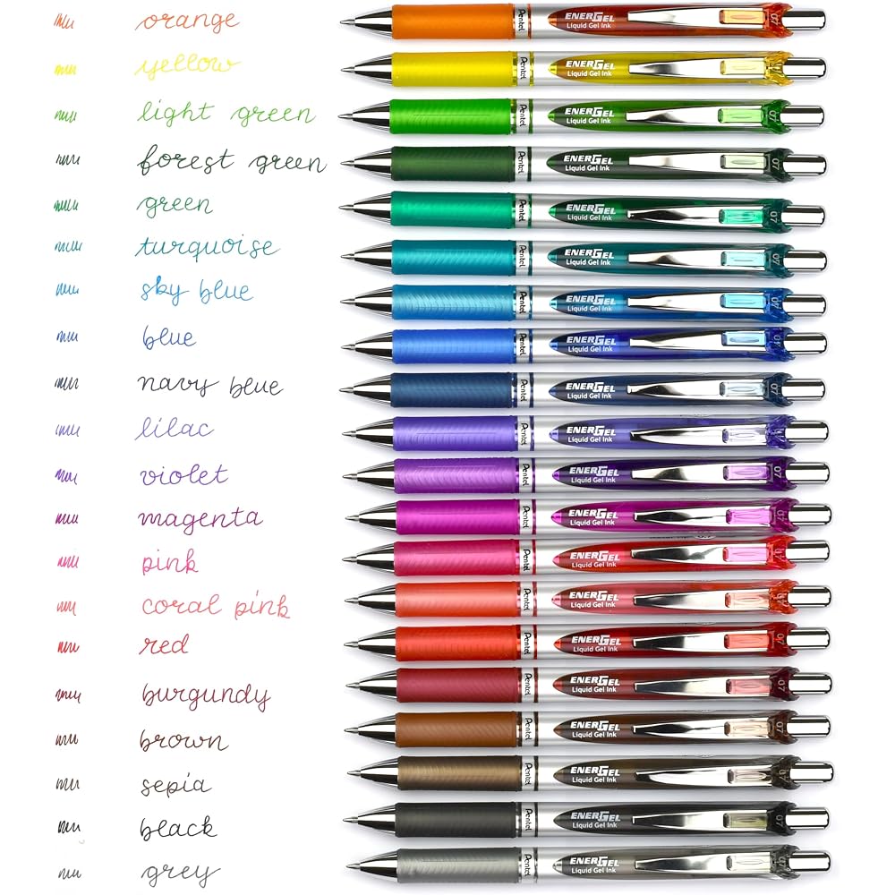 Pentel Ballpoint Pen Gel Ink Gel Knock Type 0.7 mm Silver Shaft BL77-A Black