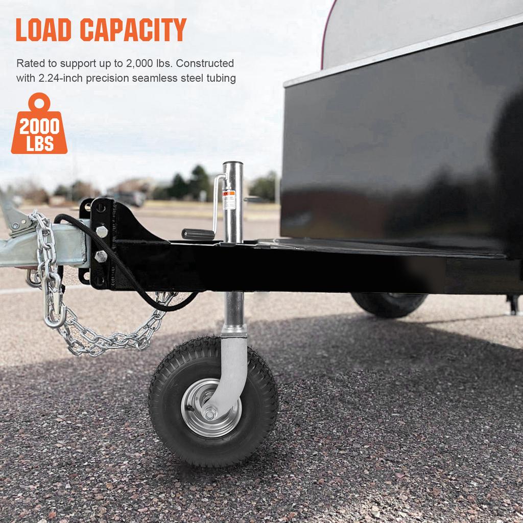 Trailer Jack with Wheel 2000 Lbs Capacity Beach Boat Trailer Jack 11in Vertical Load for RV Boat and More