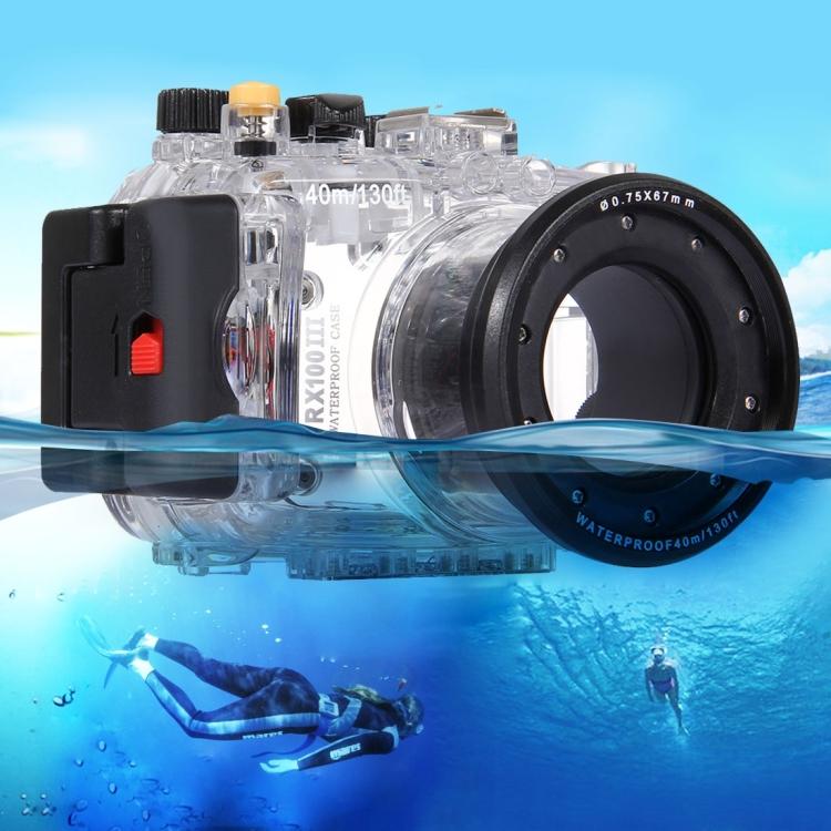 

PULUZ Водонепроницаемый кейс для подводной съемки на глубину 40 м для камеры Sony RX100 III(прозрачный) прозрачный