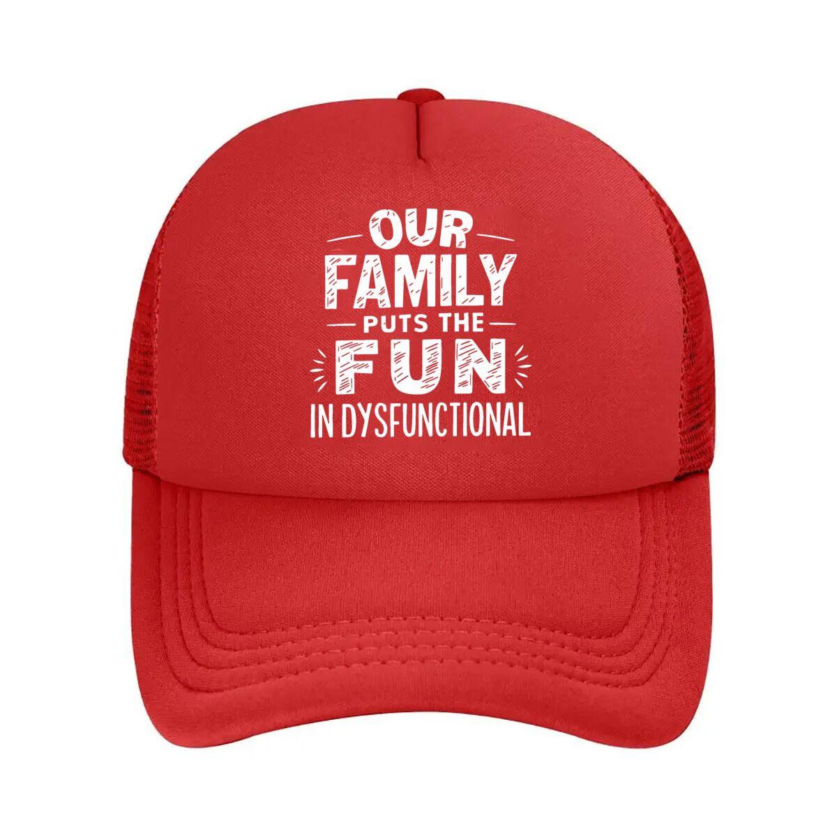 Funny Family Dysfunctional Slogan  Mesh Baseball Cap Hip Hop Adjustable