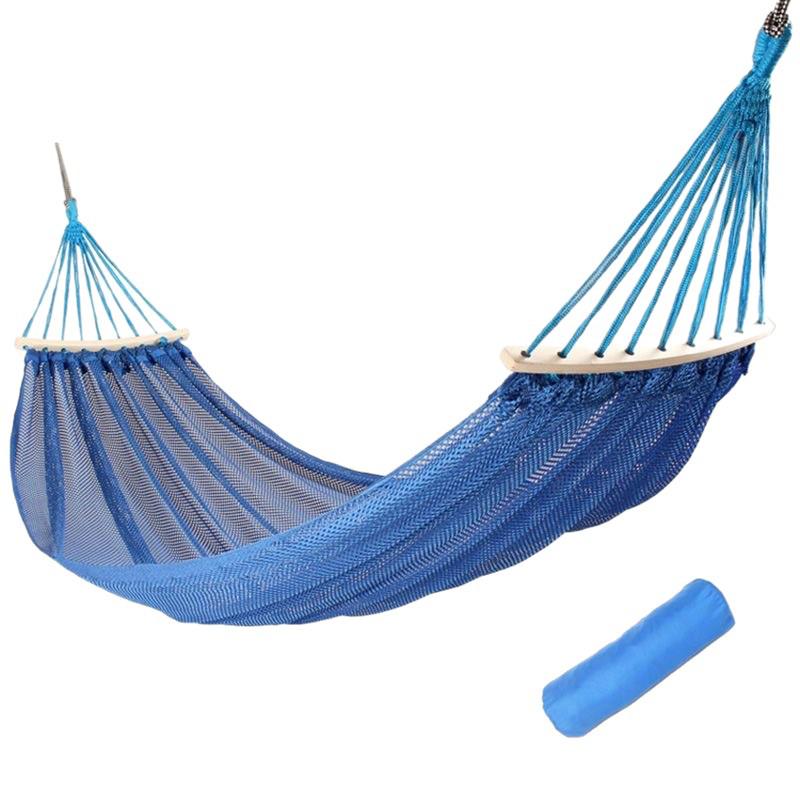 Breathable Ice Silk Hammock: Anti-Rollover Camping Swing with High Load Capacity, Small Mesh Design, Single/Double Size.