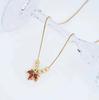 Red Maple Leaf Liufu Bead Necklace for Women's Fashionable Versatile Collarbone Chain High-end and Simple