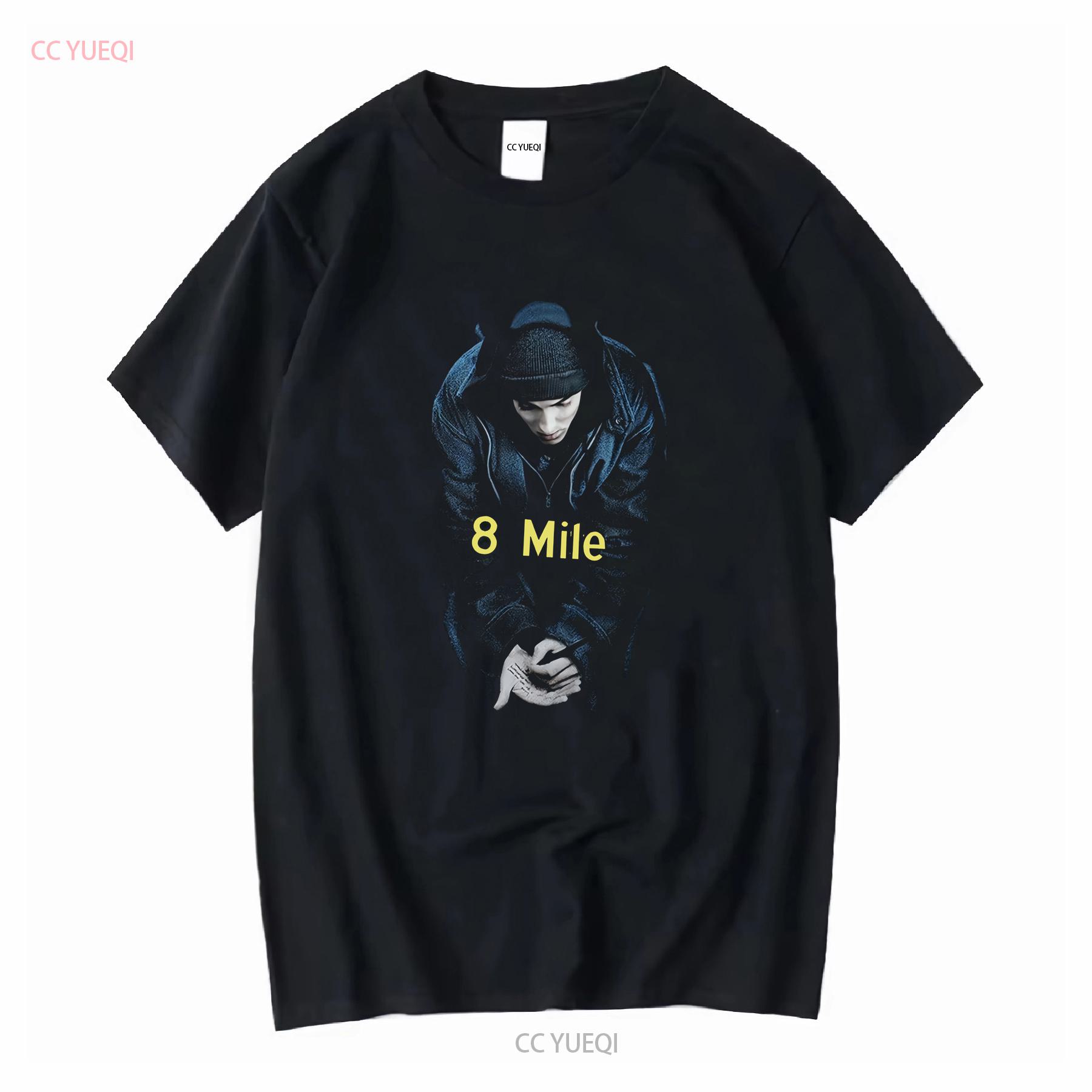 

Vintage Size M 00S Eminem 8Mile 8 Mile Front Print T Shirt Black Us vintage Washed Stylish Casual streetwear Comfortable 4XL