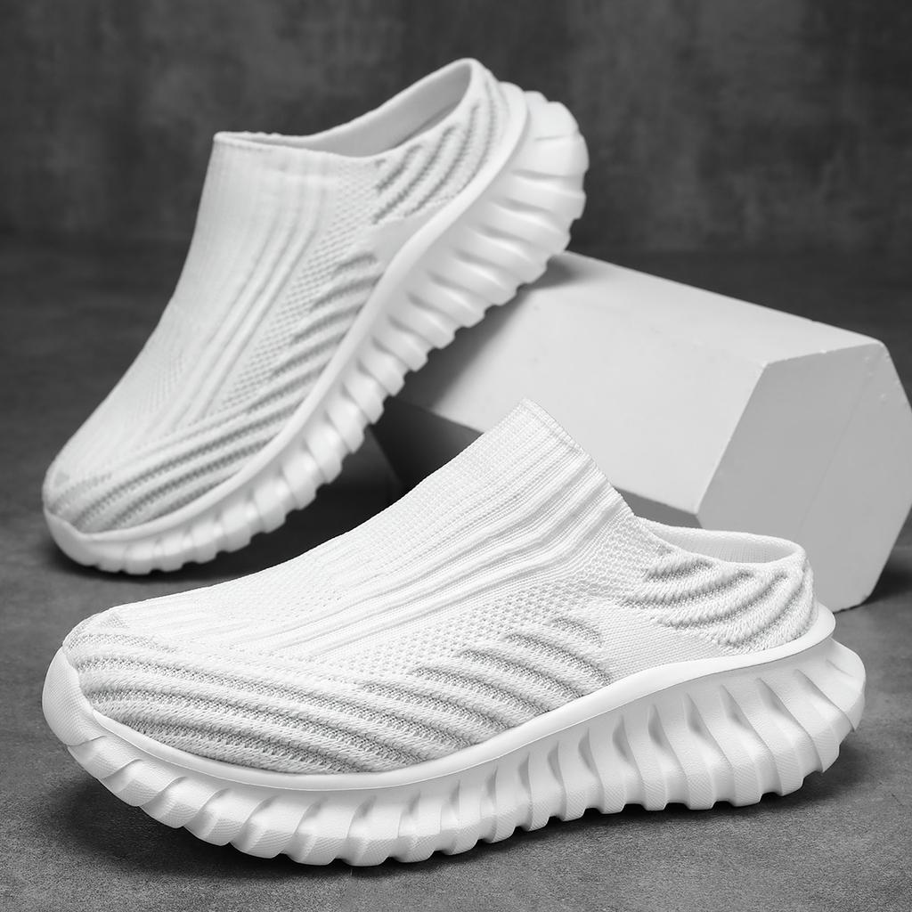 TUINANLE Half Slippers Outdoor High Quality Anti-slip Men Leisure Shoes Mesh Breathable Soft Comfortable Flat-bottomed Slippers women