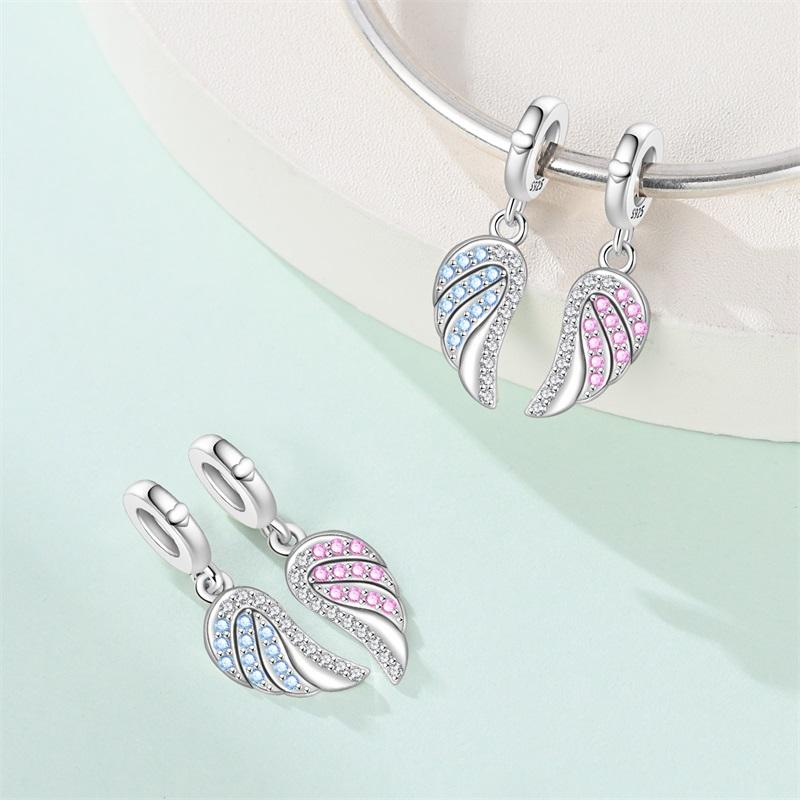 Charms Copper Couple Wings Pendants Charms Fit Original Charms Bracelets Beads For Woman Diy Jewerlry Accessories