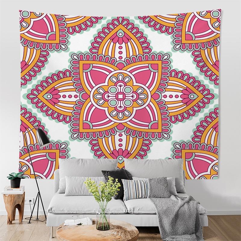 Wall Hanging Tapestry Simple Tapestry Mandala Series Wall Decoration Living Room Bedroom Ethnic Style Home Decoration