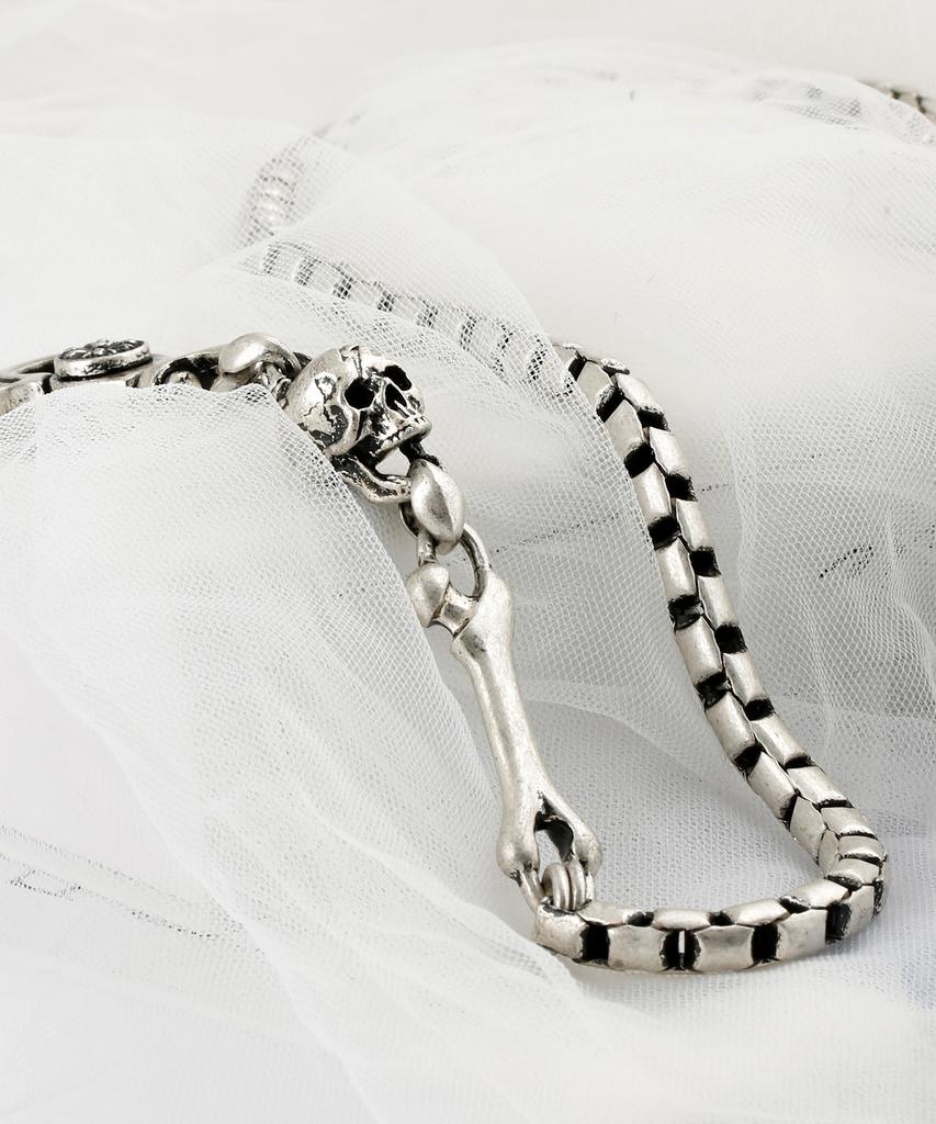 SHOVEOFF Svc-534 Handmade Skull Antique Silver Pants Chain