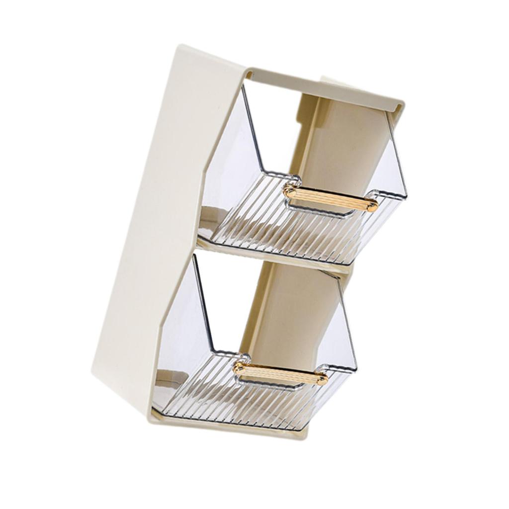 Desktop Tea Bag Organizer 2 Layer Desk Storage Rack for Office Milk Home
