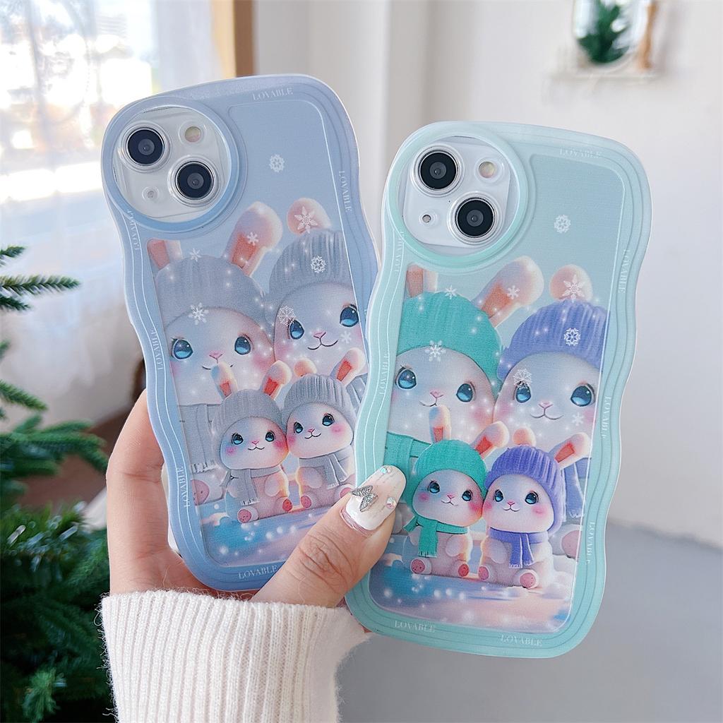 The Rabbit Family Pattern Soft TPU Shell Fashion Phone Case for iPhone Samsung Vivo Xiaomi Oppo