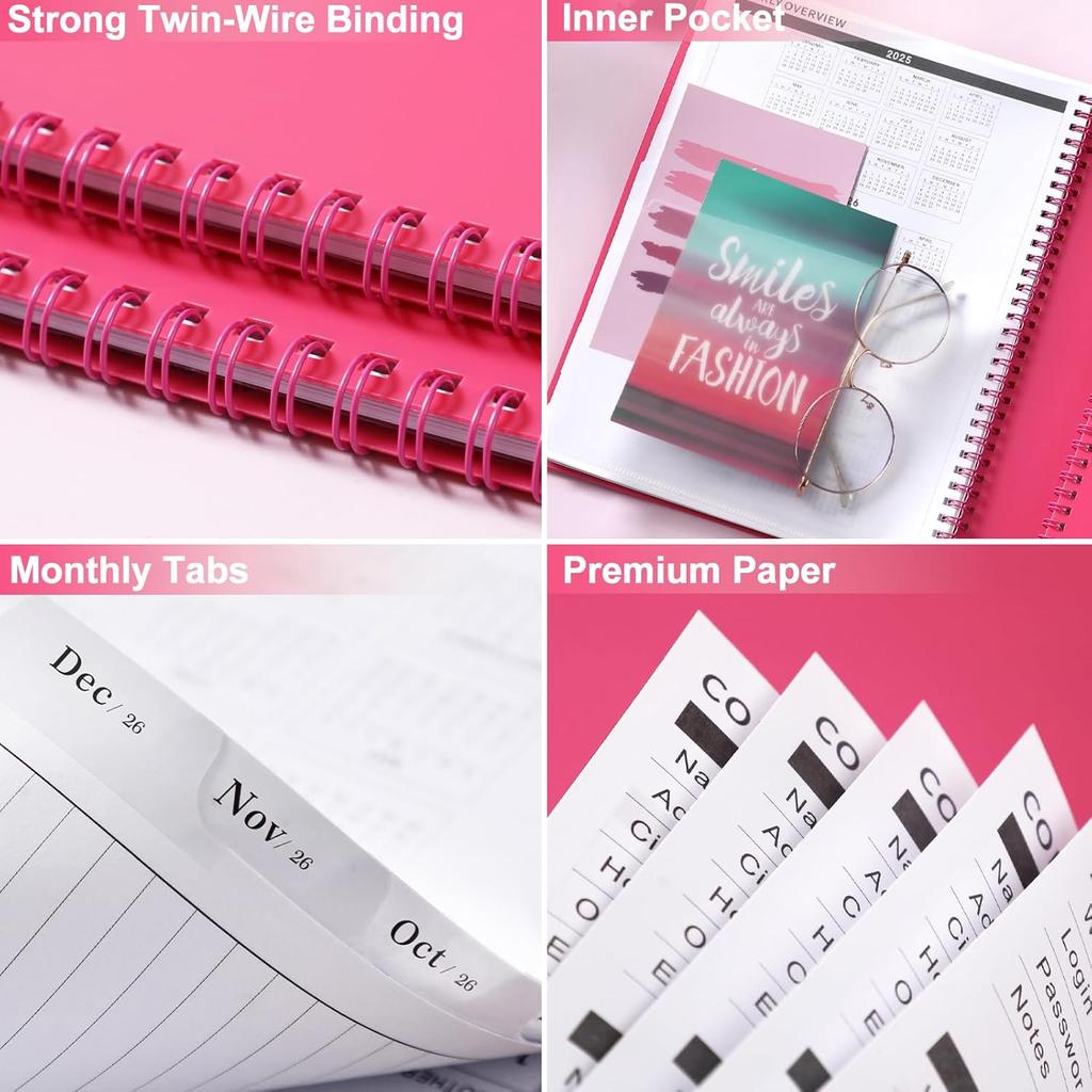 2025-2026 Monthly Planner - Monthly Planner/Calendar 2025-2026, Jul. 2025 - Dec.2026, 9" X 11", Academic Planner, Pocket, Contacts and Passwords