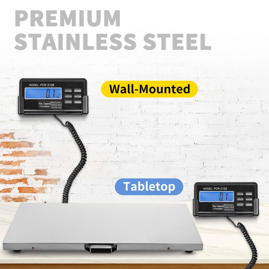 SucceBuy 880/1100Lbs Digital Livestock Scale Large Pet Vet Scale Stainless Steel Platform Elect Ronic Postal Shipping Scale