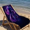 1 Stück Lebhaftes Lila Oktopus Strandtuch - Weiches, Saugfähiges, Schnelltrocknendes Polyestergewebe mit Buntem Meeresleben-Design, Ideal für