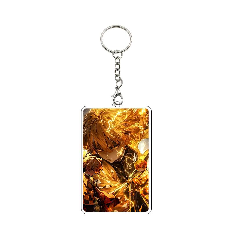 Fashion Anime Acrylic Keychain Accessories Tomioka Giyuu Kanroji Mitsuri Nezuko Cartoon Car Charm Pendant Gifts Toys Wholesale