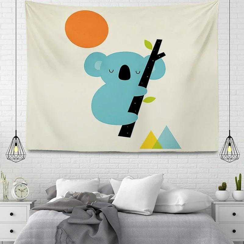 Colorful Cartoon Animal Decorative Tapestry Home Wall Decor Living Room Office Tapestry
