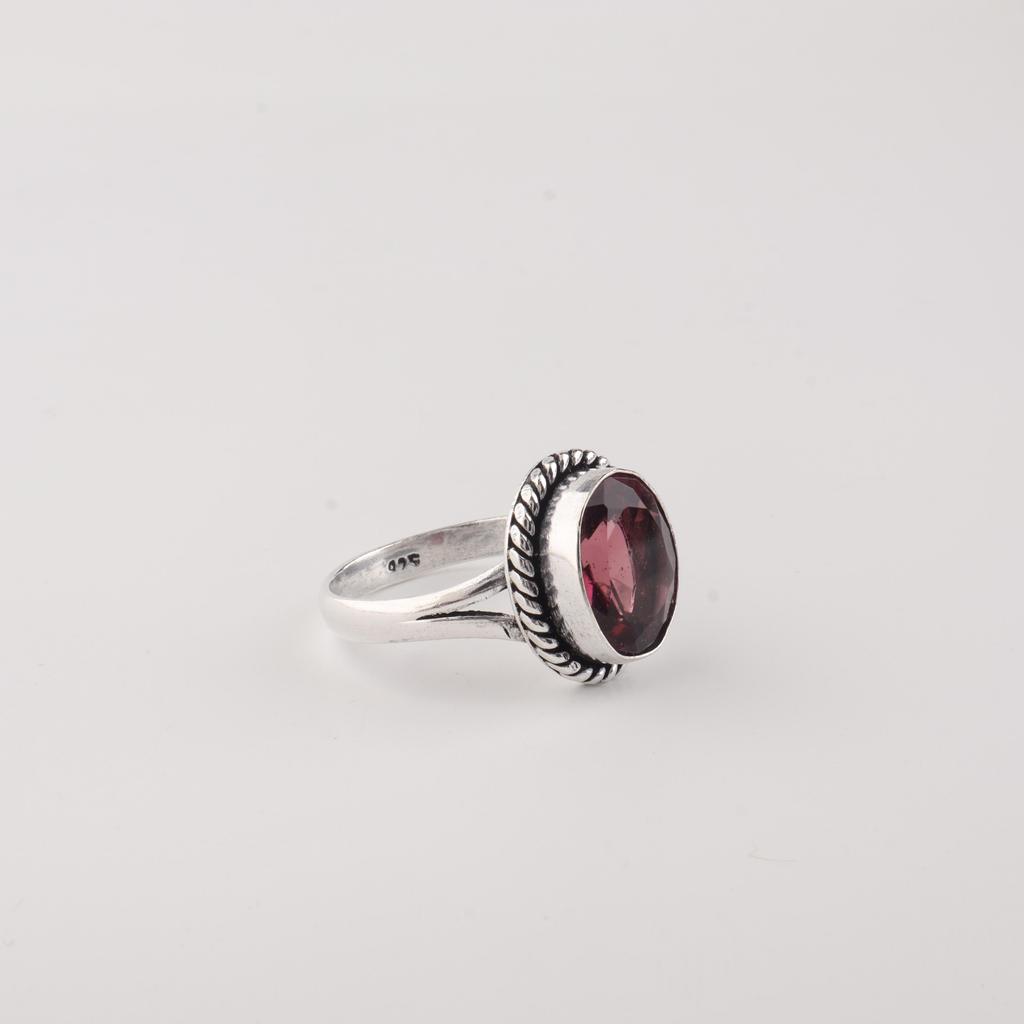 Rhodolith Edelstein 925 Sterling Silber Handgefertigter Schmuck Damen Schöner Ring Geschenk für Ehefrau RR-84-15