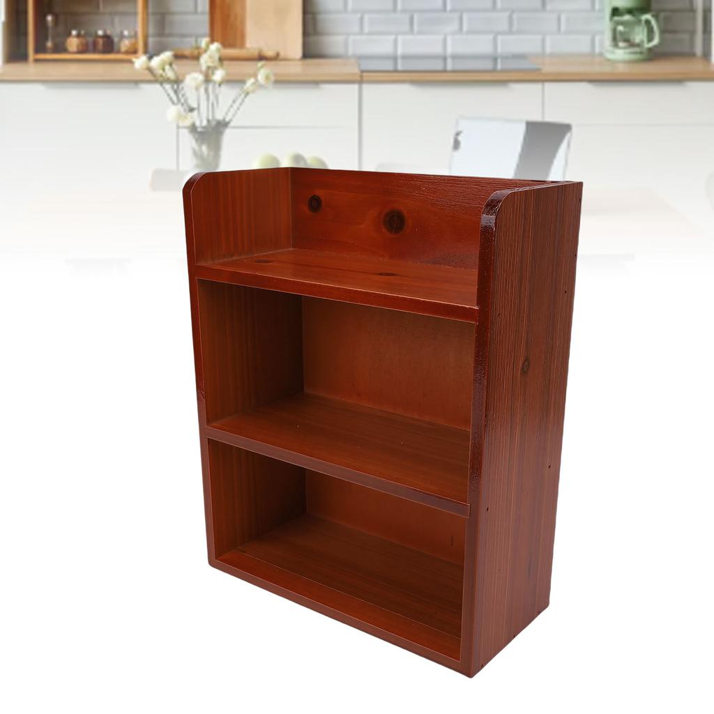 Meerlaags Houten Opbergrek Bureau Wandmontage Vintage Veelzijdig Houder voor Diverse Spullen voor Parfum Cosmetica