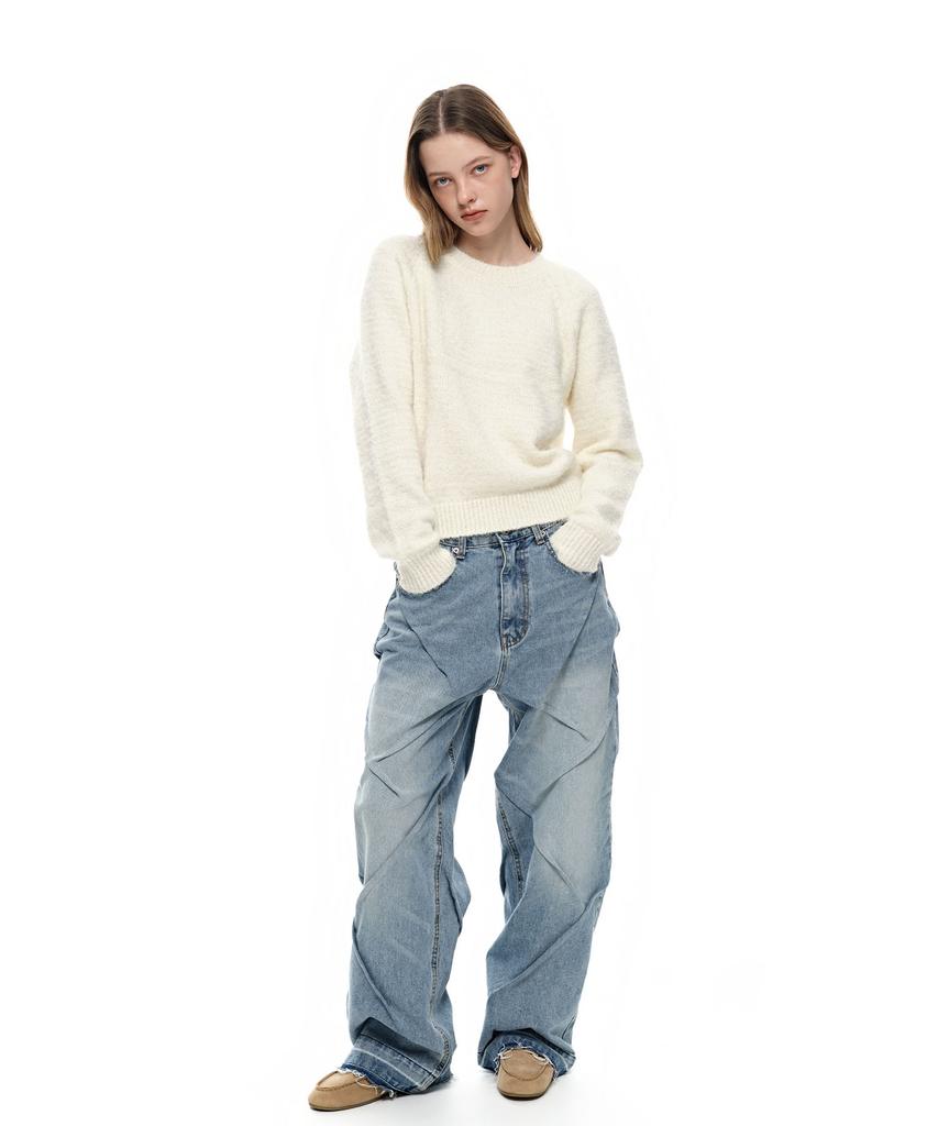 AEGO FREEDOM LAB Canvas Tag Round Knit_Ivory