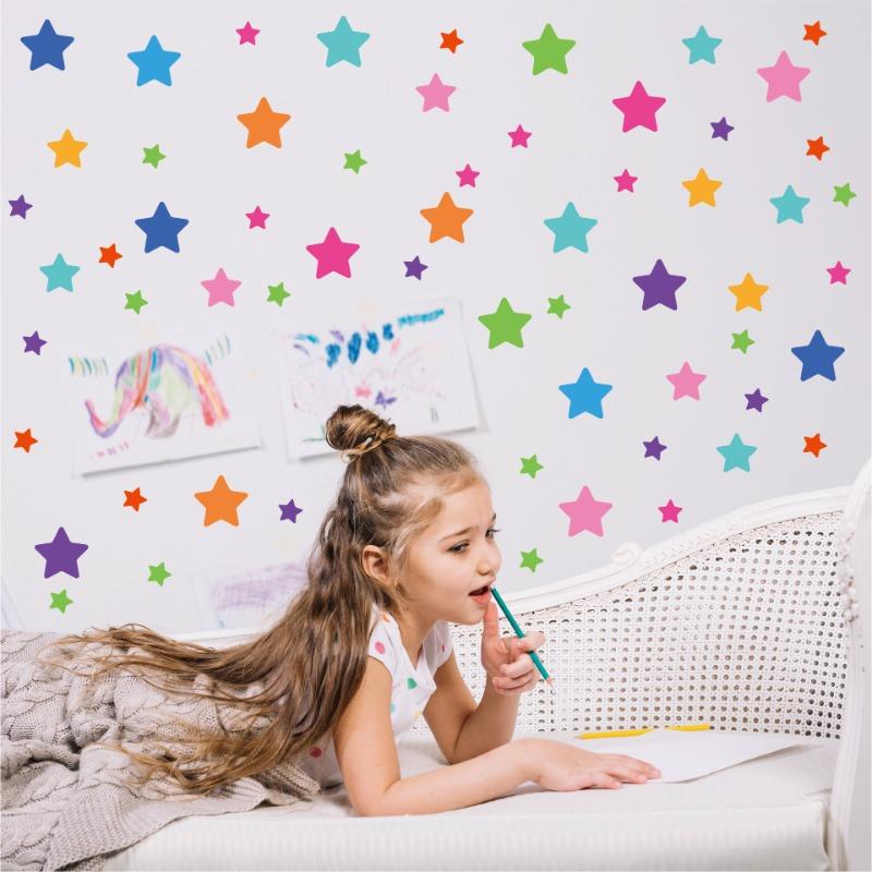 Colorful Star Wall Stickers Colorful Home Decoration Kindergarten Children's Room Wall PVC Waterproof Self-adhesive Wall Stickers