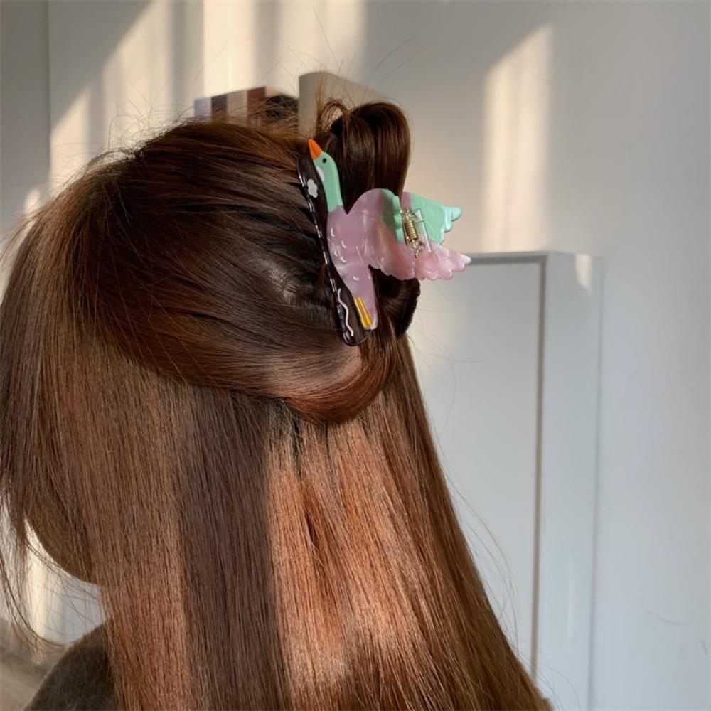 Cartoon Wild Goose Shark Clip Hairpin Acetate Shark Clip Fashion Bird Hair Claw  Party