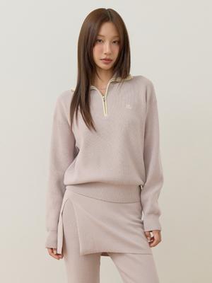Bb' BENETTON Knit Half-Neck Zip-Up (Light Violet)