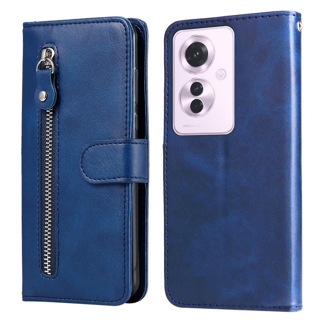 For Oppo Reno11 F 5G/F25 Pro 5G Case Zipper Pocket Calf Texture Leather Wallet Phone Cover