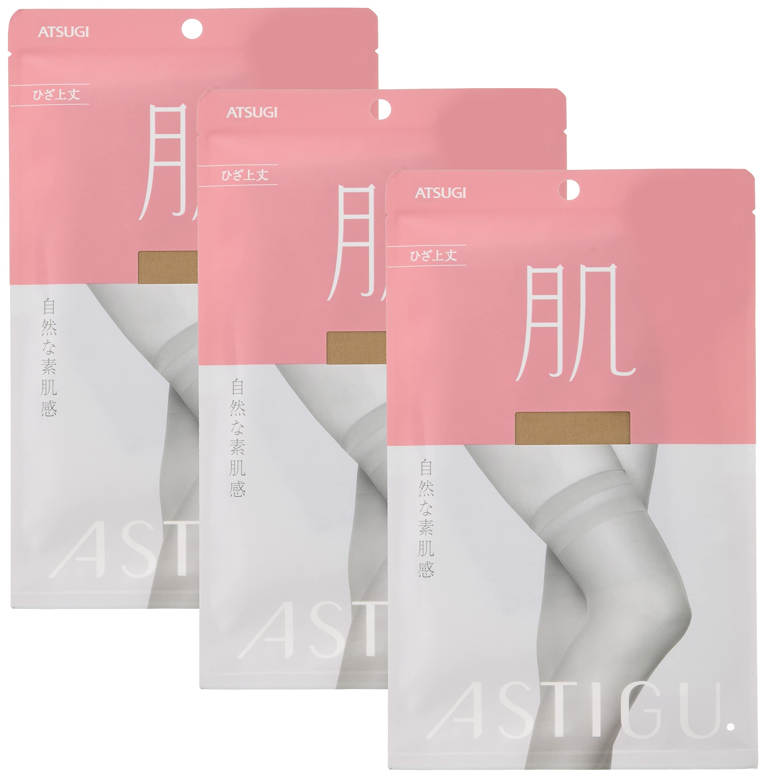 ASTIGU Натуральная длина для голой кожи Хорошо для контакта с кожей [ATSUGI] (Astigue) [Кожа] ощущение, выше колена  набор из 3 пар