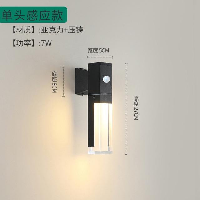Aluminum LED sensor outdoor wall lamps waterproof acrylic wall lamp staircase hallway exterior courtyard balcony wall light