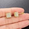 Hip Hop Cube Iced Out Stud Earrings For Women Men Square Micro Pave Crystal CZ Stud Earring  Jewelry Accessories Gift OHE109