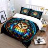 Colorful Owl Glass Decor Set Multiple Sizes Kid'S And Adults' Bedroom Exquisite 3Pc Bedding Set, Gift