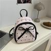 Sweet Cute College Style Bow Print Backpack Handbag Shoulder Bag Trendy Women Girly Commuting Bag Student Schoolbag Gift