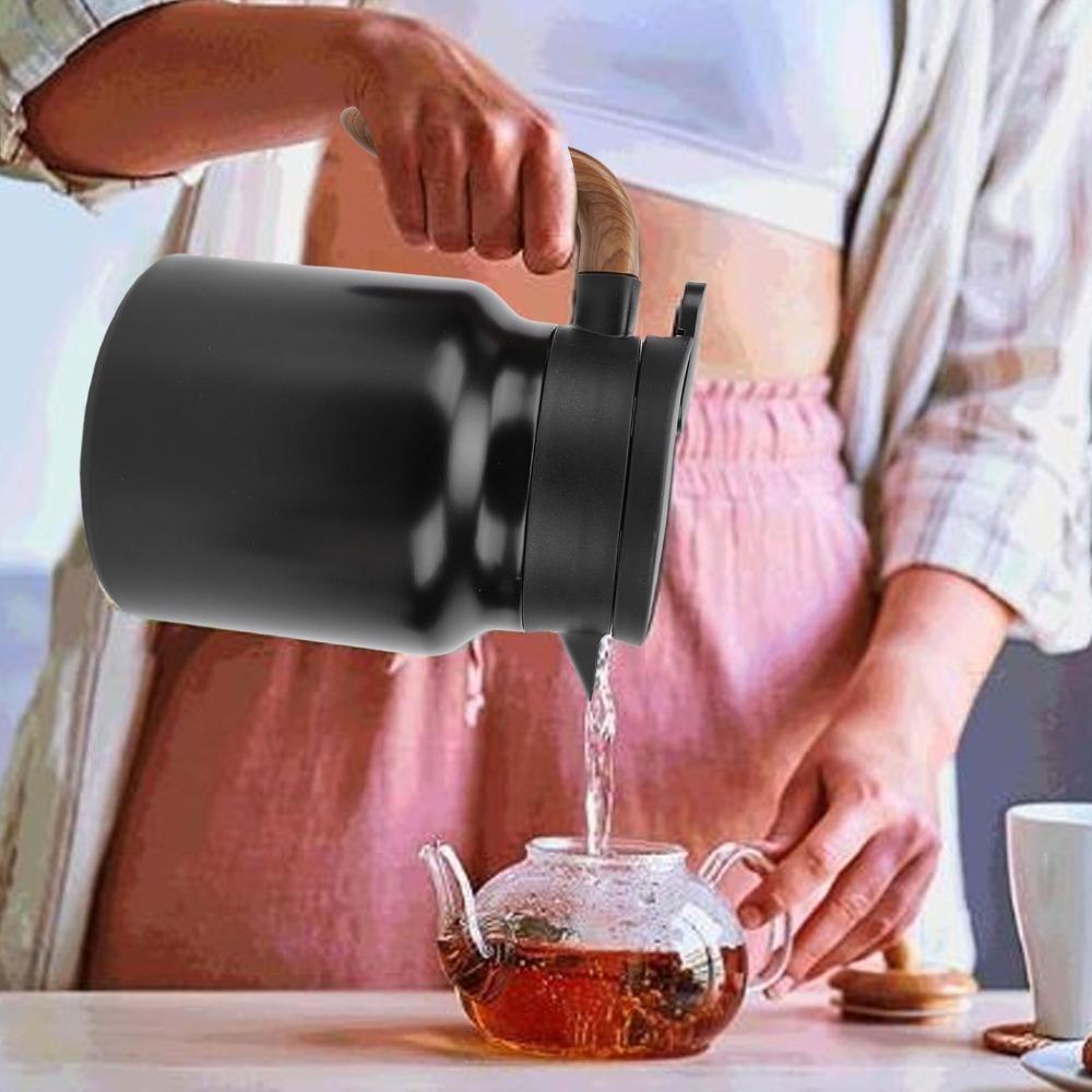 1000ml Capacity Vacuum Insulated Tea Pot Built-in Filter Thermal Beverage Pitcher Office Use