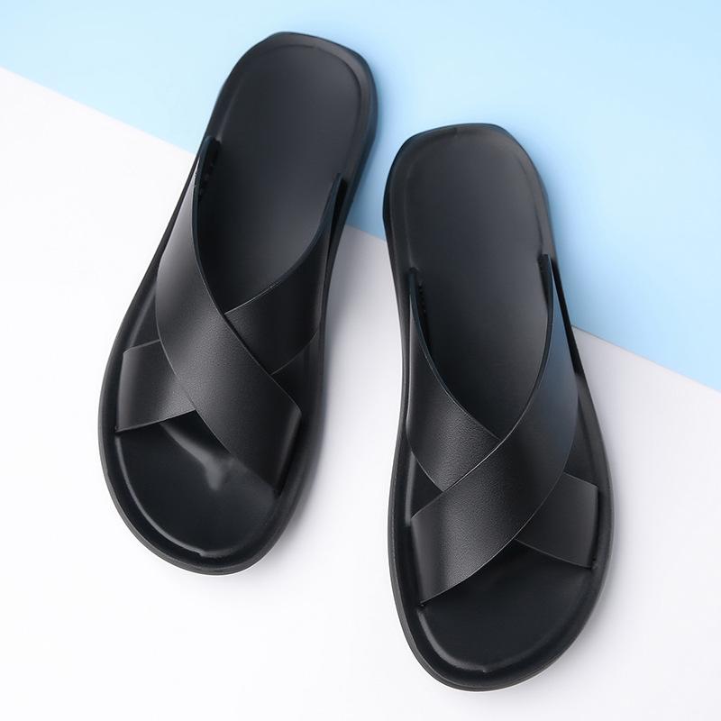 Slippers Men's TEMU Summer Casual Beach Sandals Men's Korean Version Personalized Large Size Slippers Leather Sandals